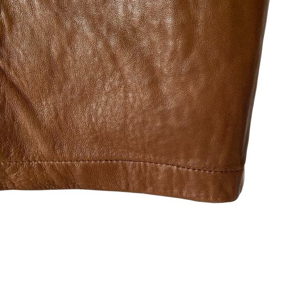 Henri Bendel Vintage Chocolate Brown Leather Pencil Skirt size 8 - Picture 2 of 6